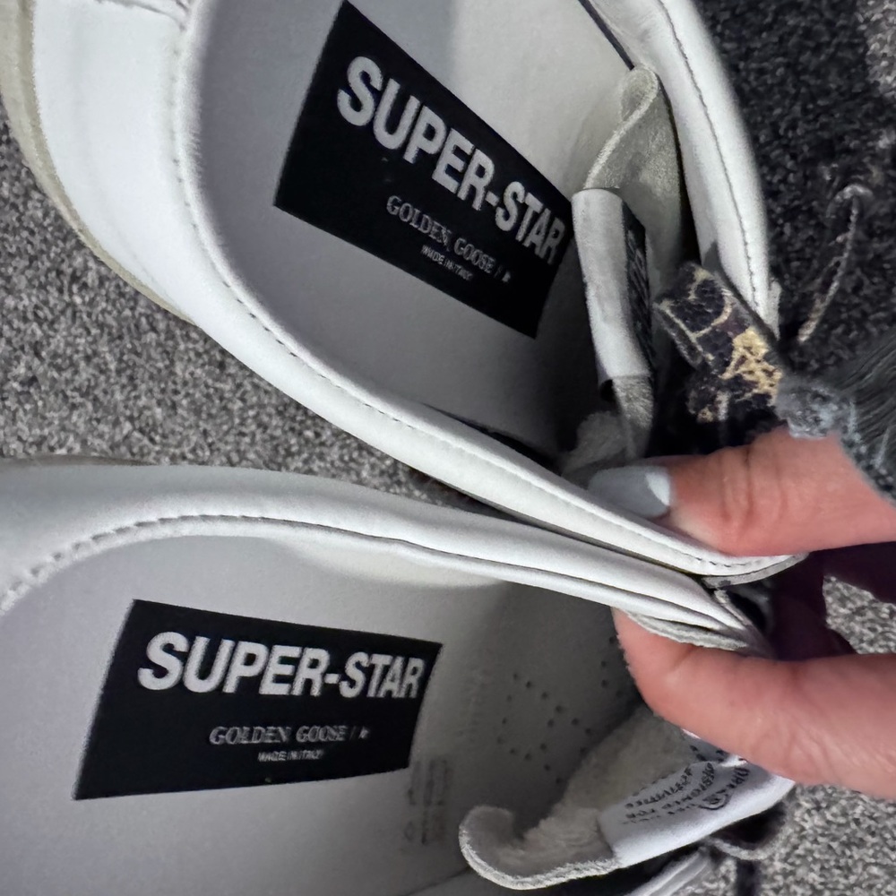 FINAL⬇️NWB😍Golden Goose White Sneakers with Neon Green Star - Picture 11 of 12